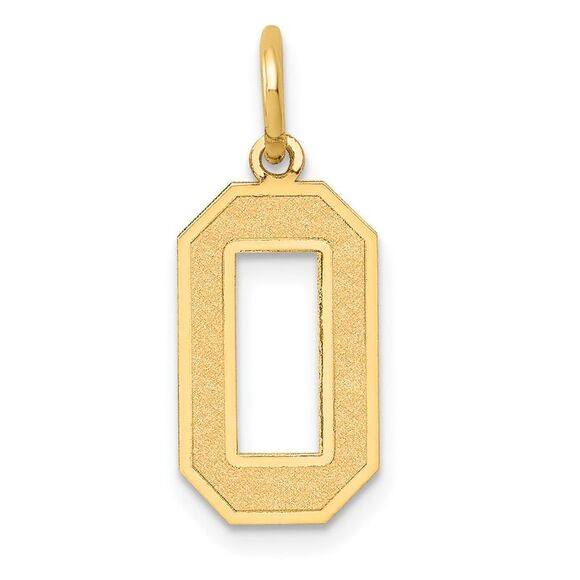 14k Yellow Gold, Jersey Collection, Medium Number 0 Pendant - Picture 1 of 5
